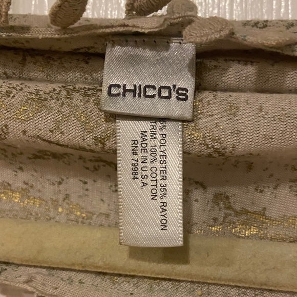 Chico's Beige and Gold Textured Cardigan - Picture 2 of 6